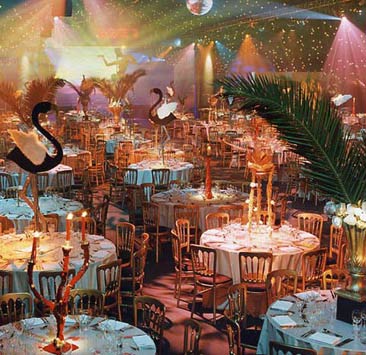 Lavish themed gala dinner inside a marquee